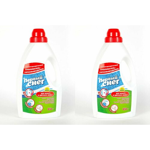Первый снег Отбеливатель Жидкий без хлора, 850 мл, 2 шт