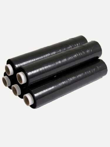 Изображение товара Стрейч плёнка черная 5 штук, упаковочная, багажная, защитная, 500мм x 300м