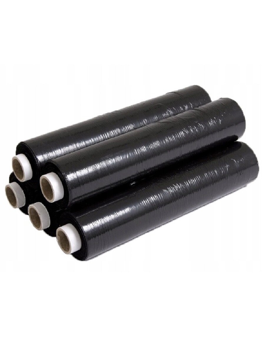 Стрейч плёнка черная 5 штук, упаковочная, багажная, защитная, 500мм x 300м