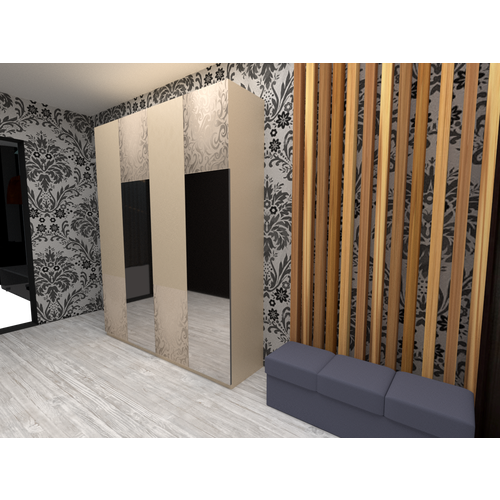 Встроенный современный шкаф для одежды в прихожую светлый