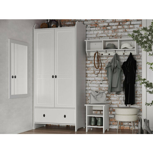 Прихожая Шведский стандарт Вествик Массив сосны Белый