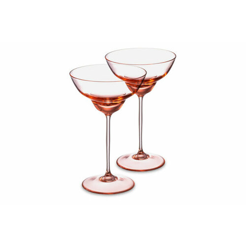 Набор креманок для шампанского Klimchi Тени 220 мл, 2 шт, богемское стекло, розовый