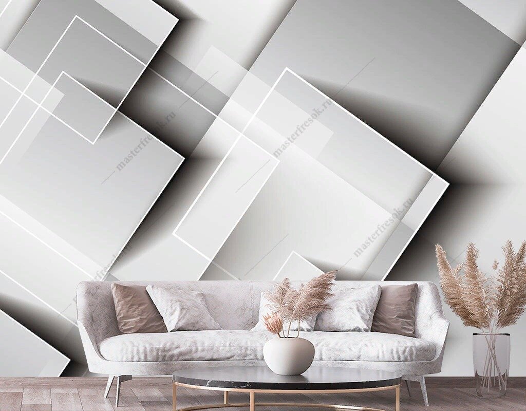 фото Фотообои Геометрическая композиция из квадратов 275x342 (ВхШ), бесшовные, флизелиновые, MasterFresok арт 10-981
