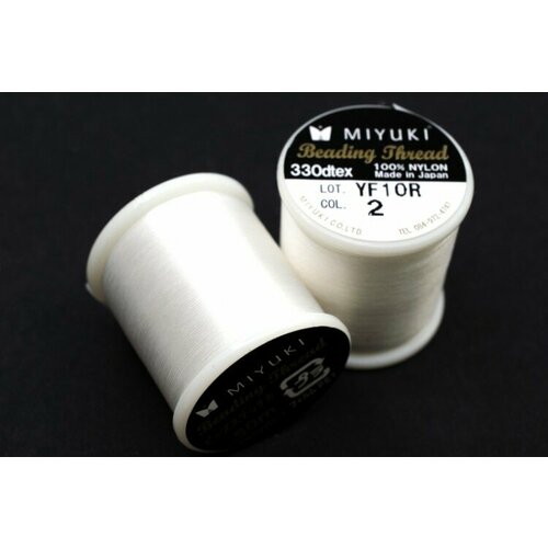 Нить для бисера Miyuki Beading Thread, длина 50 м, цвет 02 яичная скорлупа, нейлон, 1030-254, 1шт
