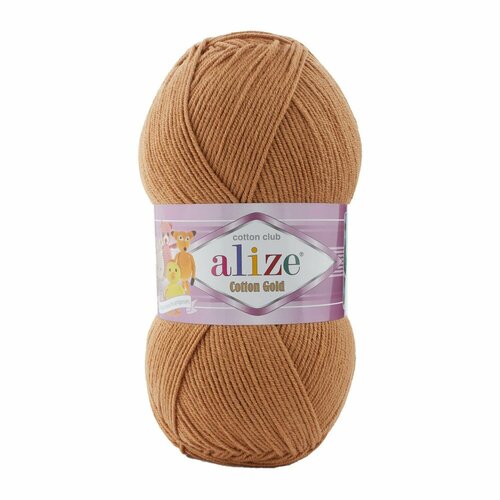 Пряжа ALIZE Cotton gold, верблюжий - 499, 55% хлопок, 45% акрил, 5 мотков, 100 г, 330 м.