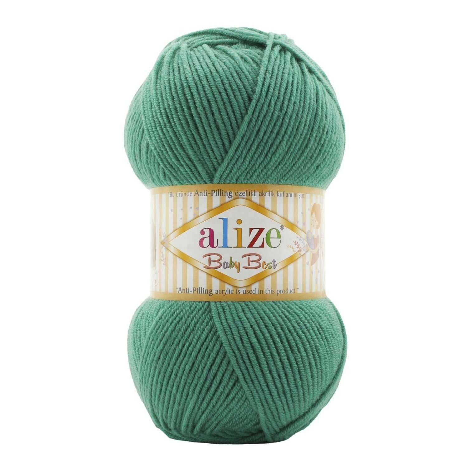 Пряжа BABY BEST (Alize), тропический зеленый - 623, 10% бамбук, 90% акрил, 5 мотков, 100 г, 240 м.
