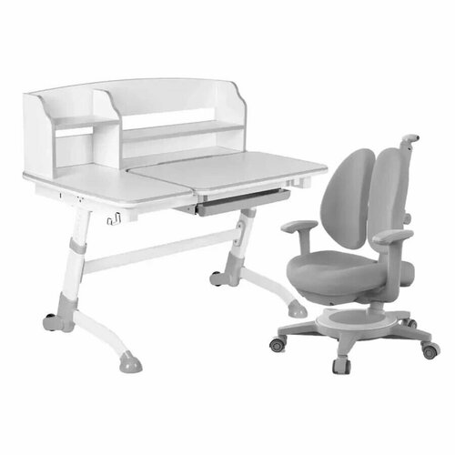 Комплект FunDesk парта Amare II Grey + кресло Diverso Grey