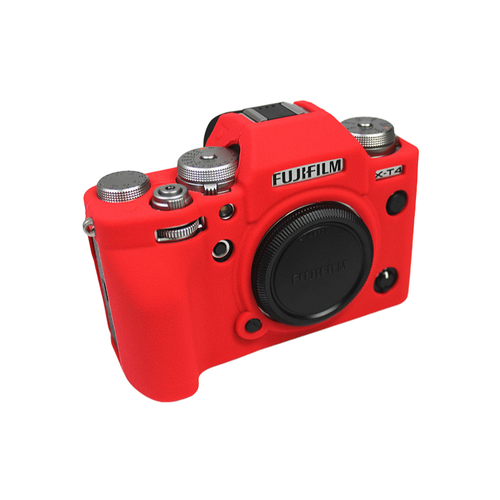 Защитный силиконовый чехол MyPads Antiurto для фотоаппарата Fujifilm X-T4 из мягкого качественного силикона красный