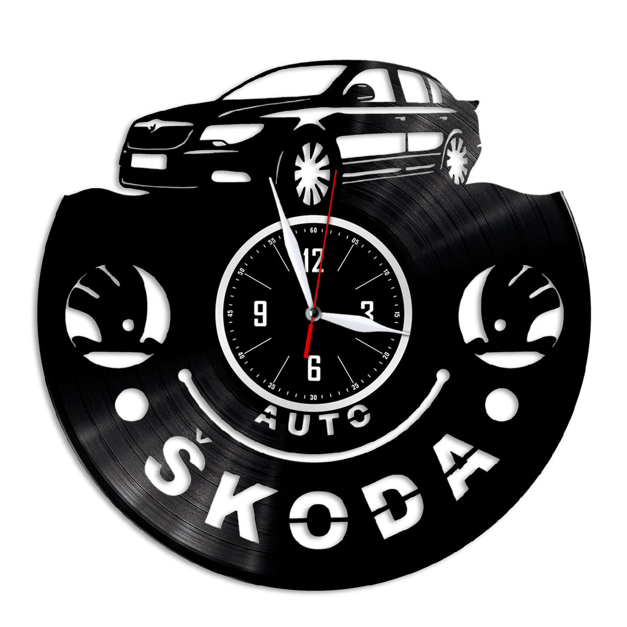 Skoda - настенные часы из виниловой пластинки