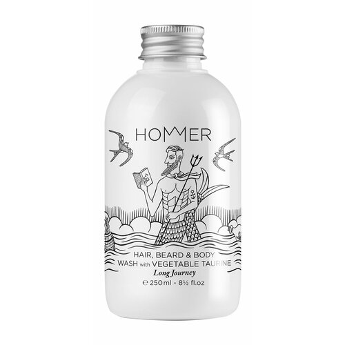 HOMMER Long Journey Hair, Beard&Body Wash Гель для душа для волос, тела и бороды муж, 250 мл