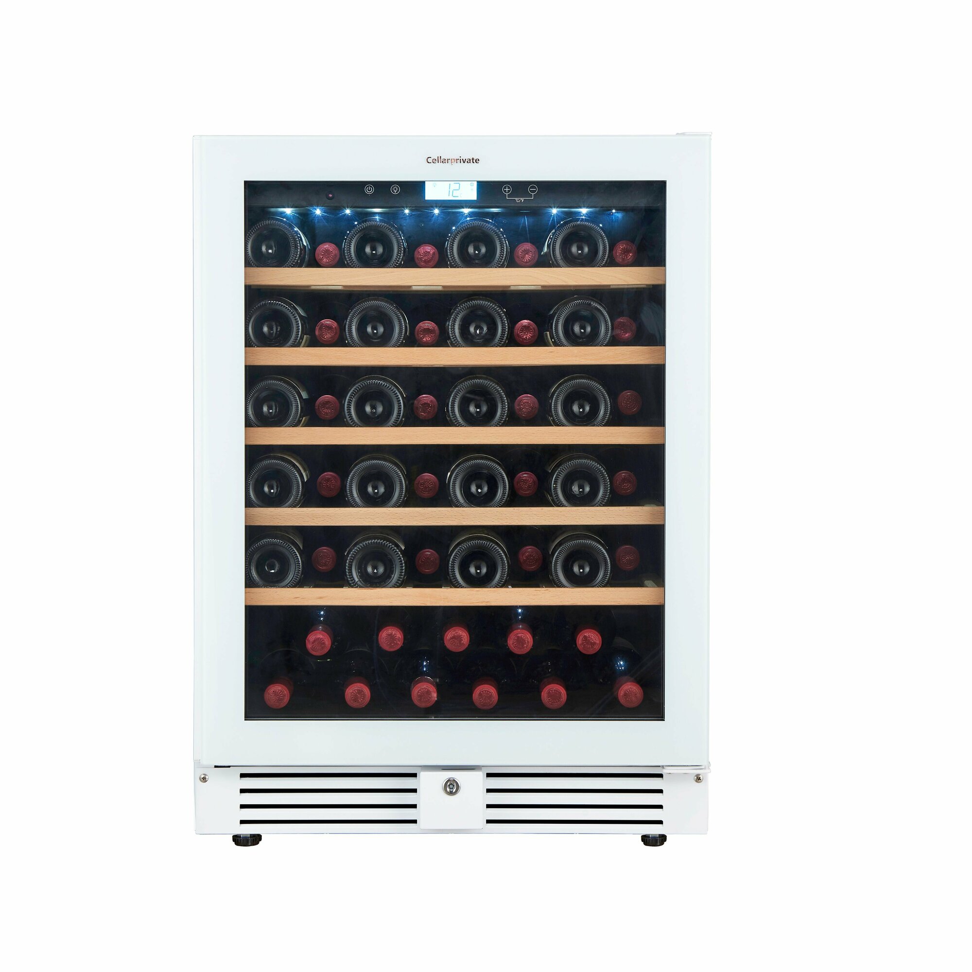 Винный шкаф Cellar Private CP051-1TWH встраиваемый однотемпературный скрытая ручка 51бут белый.