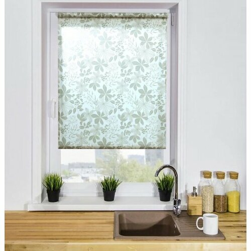 Рулонная штора LM Decor Флауэр 45-02 серый 90х160