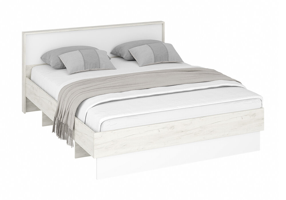 фото Кровать Интерьер-Центр Дублин дуб крафт белый / белый 207х166.6х85 см