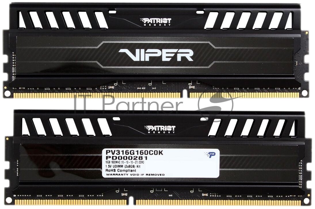 Модуль памяти PATRIOT Viper 3 DDR3 - 2x 8Гб 1600, DIMM, Ret - фото №16