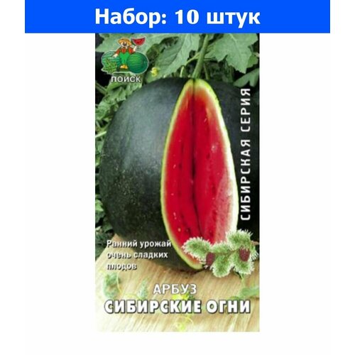 Арбуз Сибирские огни 15шт Ранн (Поиск) - 10 пачек семян