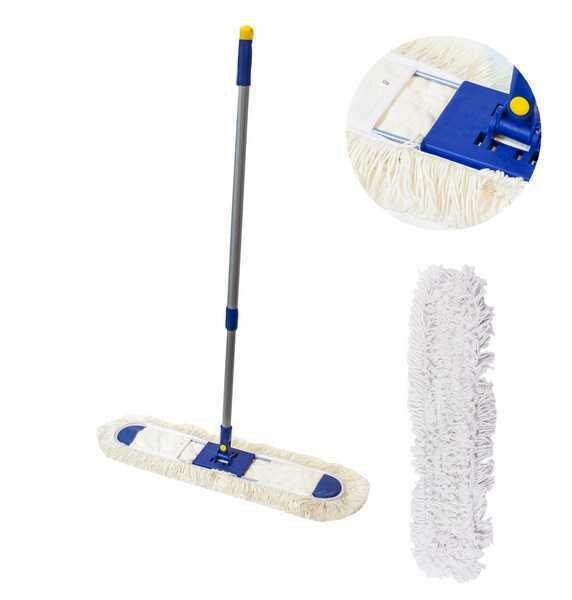 фото Швабра плоская 60см NECO, металл телескоп ручка 85-120см