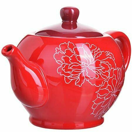 фото Заварочный чайник с крышкой 950мл Красный Узор LORAINE 25838 KSMB-25838