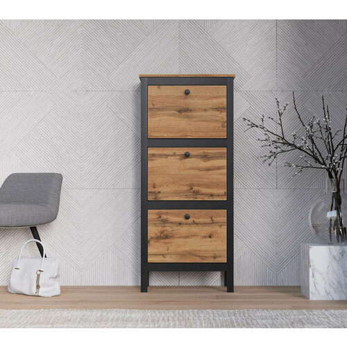 Обувница коллекции Лофт дуб вотан/черный