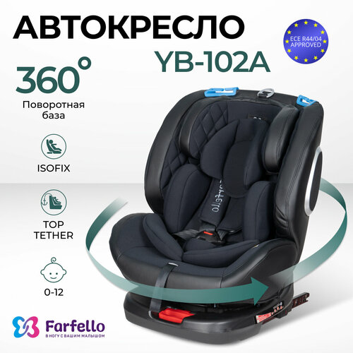 Автокресло детское ISOFIX Farfello YB102A группа 0+/1/2/3 (0-36 кг), черный