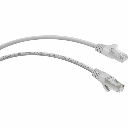 cabeus pc ftp rj45 cat 5e 5m lszh патч корд f utp категория 5е 2xrj45 8p8c экранированный серый lszh 5м pc ftp rj45 cat 5e 5m lszh Экранированный патч-корд Cabeus PC-FTP-RJ45-Cat.6-3m-LSZH