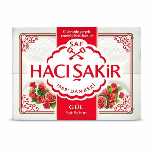 HACI SAKIR Мыло с ароматом розы 600 гр (150 гр * 4 шт) (GUL 1/15)