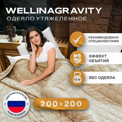 Утяжеленное одеяло WELLINAGRAVITY 200x200 см. бежевый 12 кг/Сенсорное одеяло WELLINAGRAVITY 200 x 200 см. 12 кг (цвет бежевый)