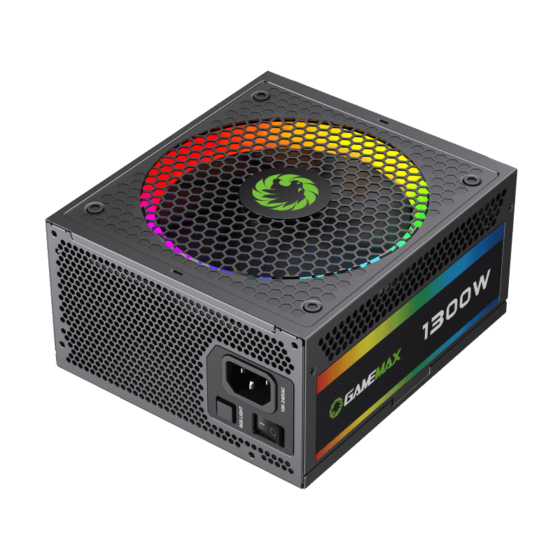 Блок питания ATX 1300W GameMax RGB-1300, 80+ Platinum, PCIe 5.0 ready, RGB light