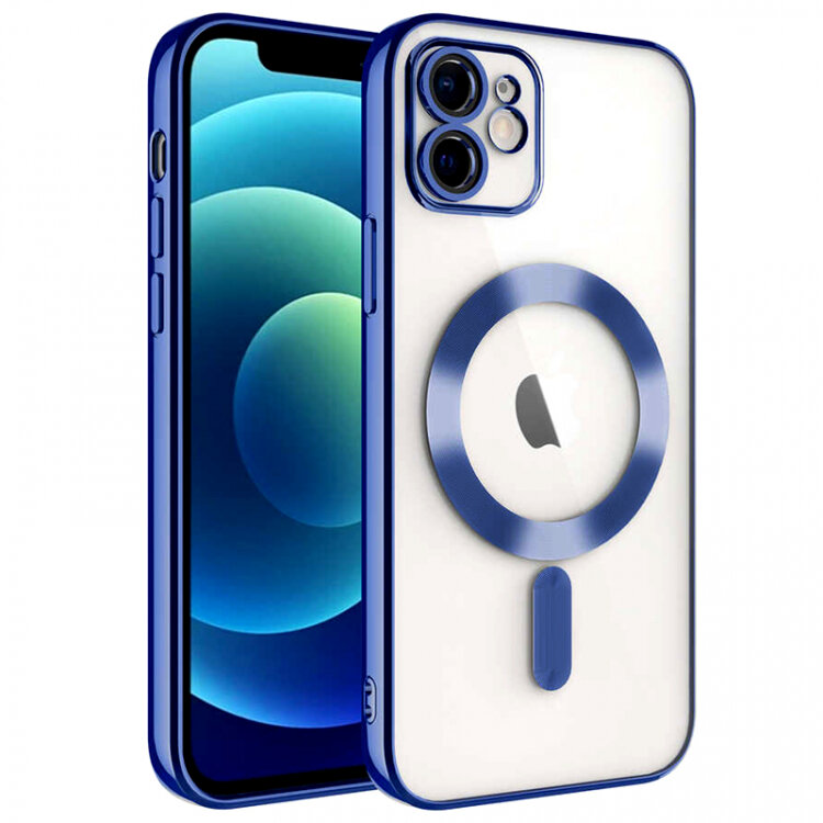 Чехол на iPhone 11 Magsafe с защитой для камеры Синий