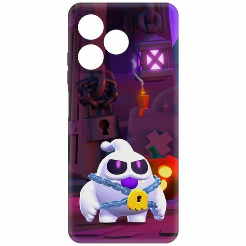 Чехол-накладка Krutoff Soft Case Brawl Stars - Призрак Скуик для Realme C53 черный чехол накладка krutoff soft case brawl stars призрак скуик для realme 11 pro черный