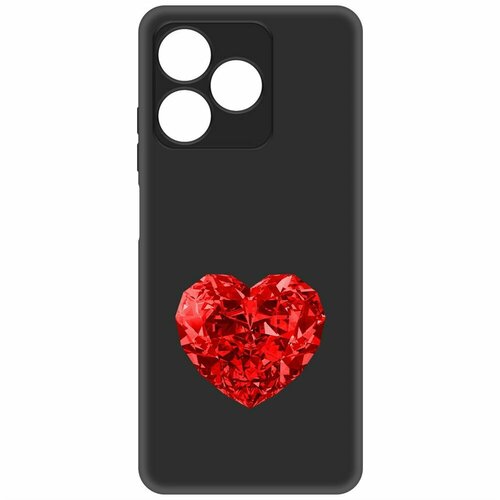 Чехол-накладка Krutoff Soft Case Рубиновое сердце для Realme C53 черный чехол накладка krutoff soft case рубиновое сердце для vivo y35 черный