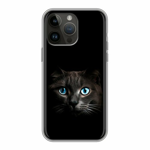 Дизайнерский силиконовый чехол для Айфон 14 Про Макс / Iphone 14 Pro Max Кот в темноте