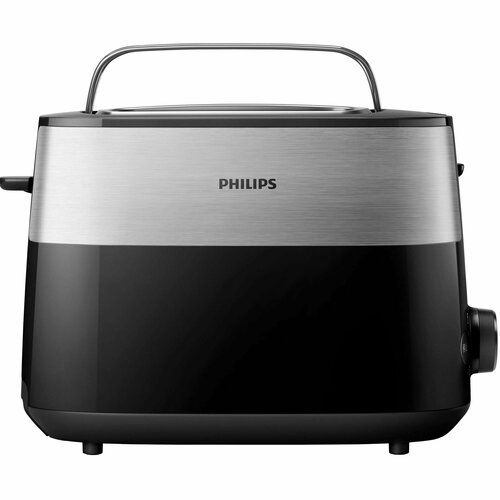 Тостер Philips Daily Collection HD251790 8 режимов обжаривания 2 регулируемых отделения функции разморозки разогрева и отмены подставка для сэндвичей пылезащитная крышка черный 7165₽