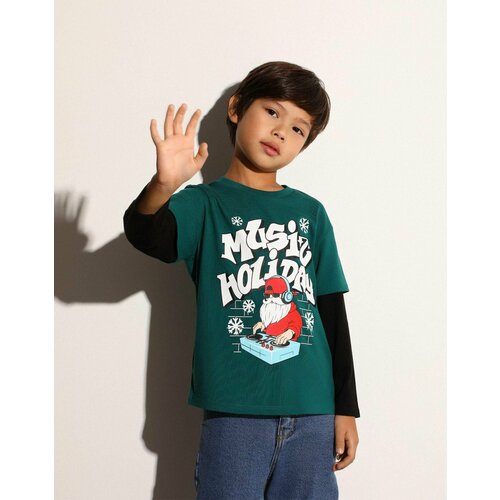 фото Футболка gloria jeans, размер 7-8л/128 (32), зеленый