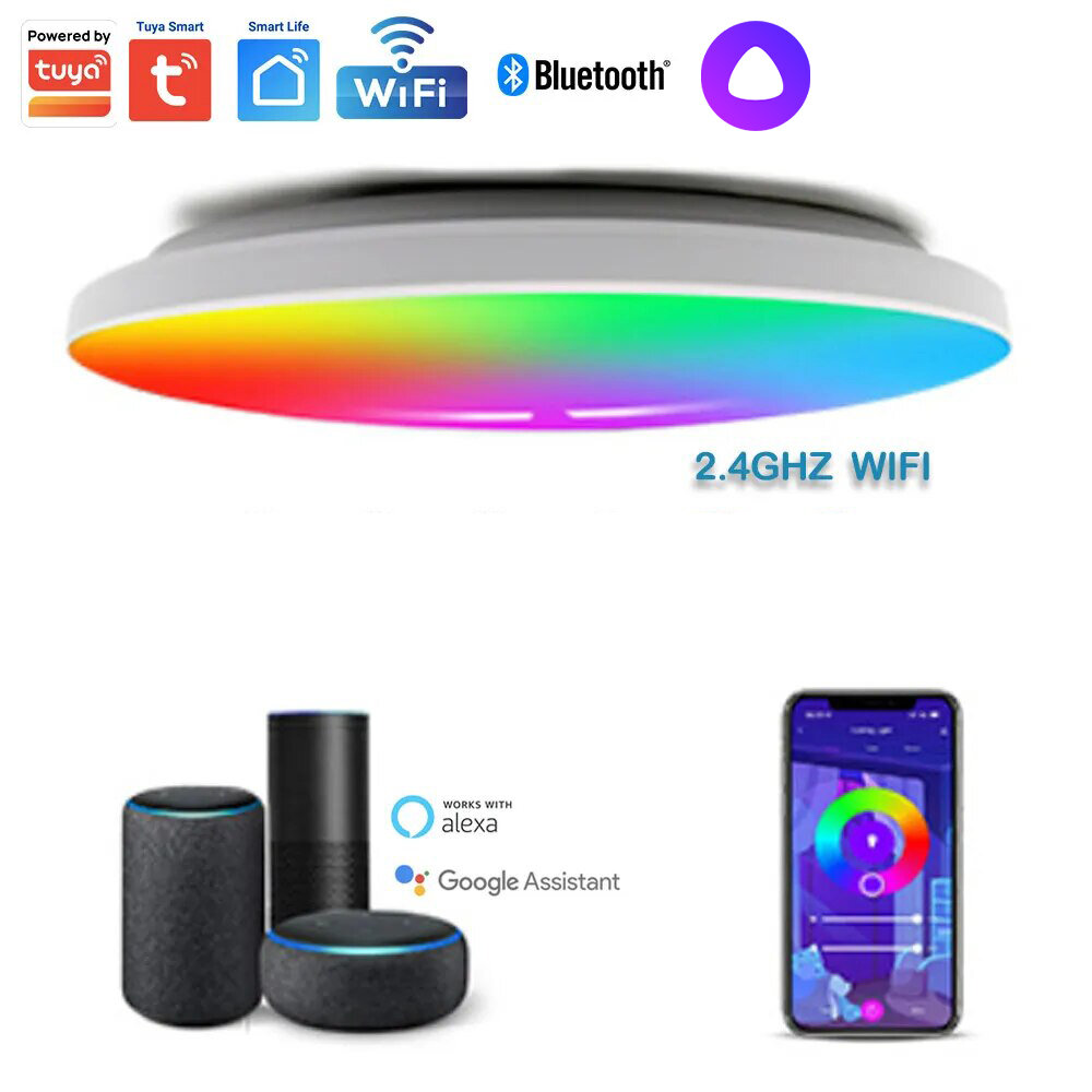 Умная Wi-Fi светодиодный потолочный светильник RGB+CCT, 24W, 2700-6500К Я смарт Ya-D001W