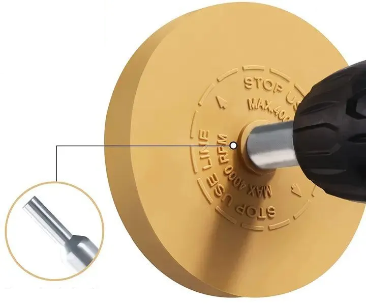 Диск для снятия двустороннего скотча, резиновый диск диаметр 88 мм. Диск для шуруповерта