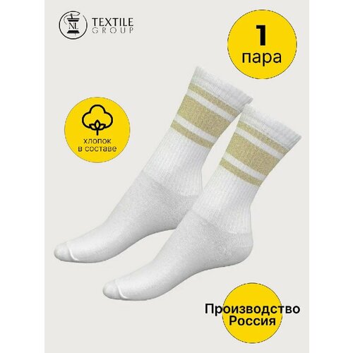 фото Носки nl textile group, размер 23-25, белый, золотой