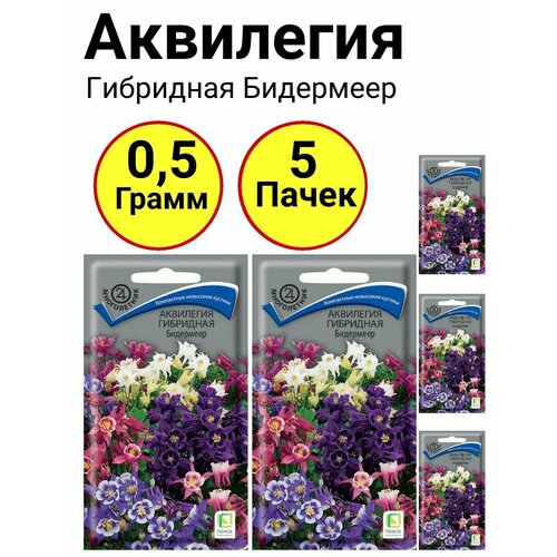 Аквилегия гибридная Бидермеер 0,1 грамм, Поиск - 5 пачек лапчатка микс 0 2 грамм поиск 5 пачек