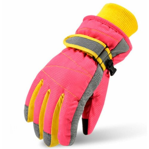 Перчатки  зимние, влагоотводящие, утепленные, размер L, желтый, розовый