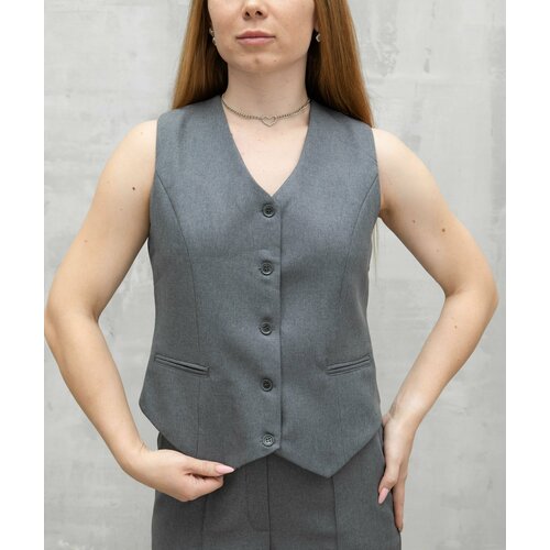 фото Жилет simple line, размер xs-s, серый