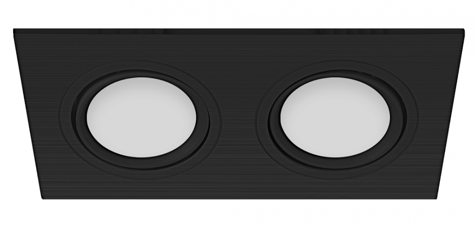 фото Встраиваемый светильник EKS ZOOM DUO квадрат, чёрный (MR16, термостойкий пластик)