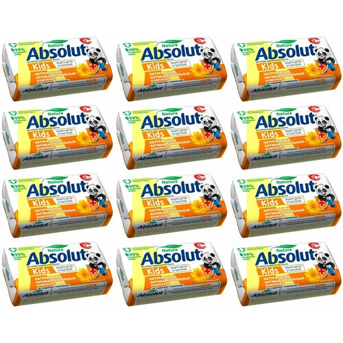 Absolut Мыло детское Kids Календула, антибактериальное, 90 г - 12 шт.