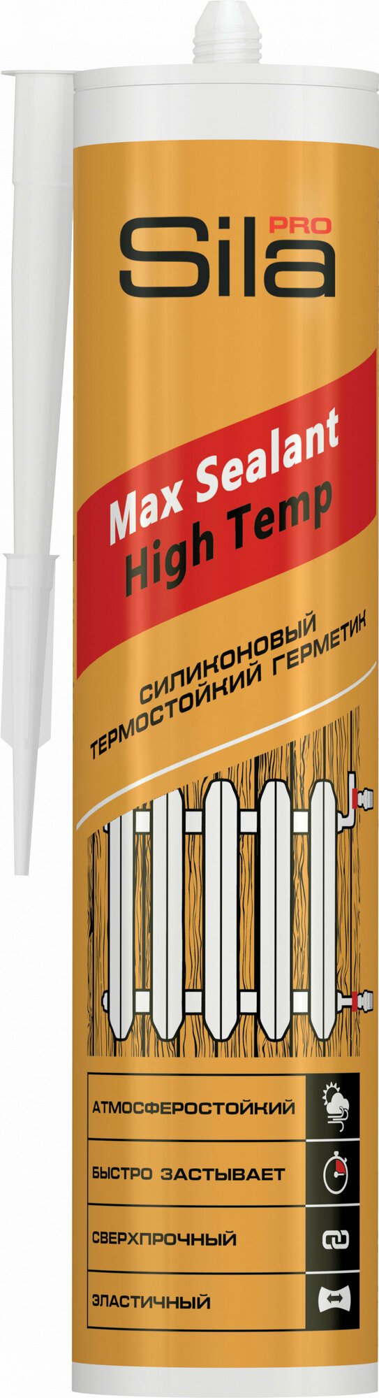 Герметик силиконовый термостойкий Sila PRO Max Sealant High Temp красный (280мл) - фотография № 7