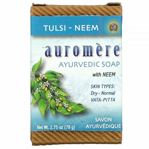 Auromere, Ayurvedic Bar Soap with Neem, Tulsi-Neem, 2.75 oz (78 g)