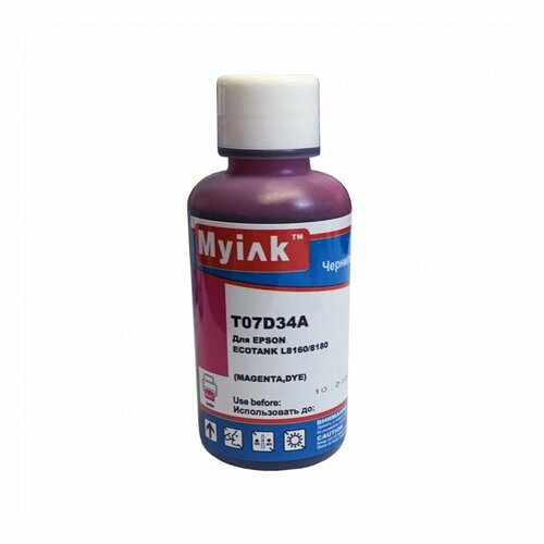 Чернила для EPSON EcoTank 115 (T07D34A) L8160 / L8180 (100мл, magenta) MyInk чернила для epson premium ink 6736 100мл light magenta