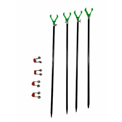 фото Подставка под удочку 150 см 4 шт + 4 колокольчика jiacheng