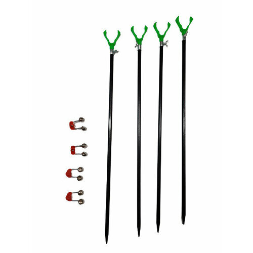 Подставка под удочку 150 см 4 шт + 4 колокольчика