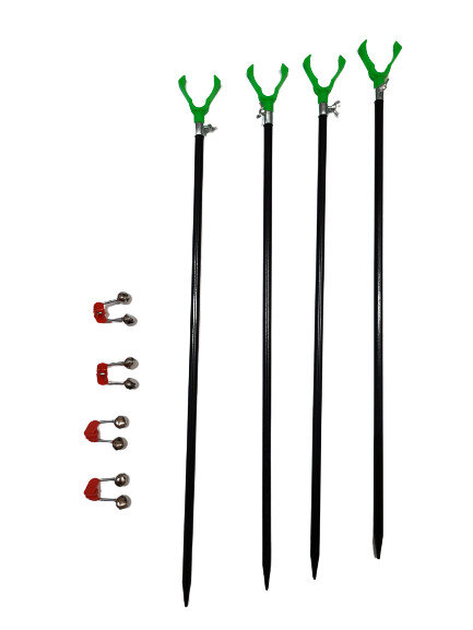 Подставка под удочку 150 см 4 шт + 4 колокольчика
