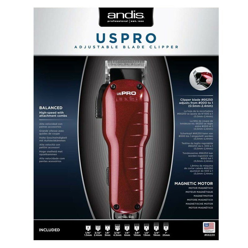 Триммер ANDIS US-1 Pro Adjustable Blade Clipper, красный [66220] - фото №9