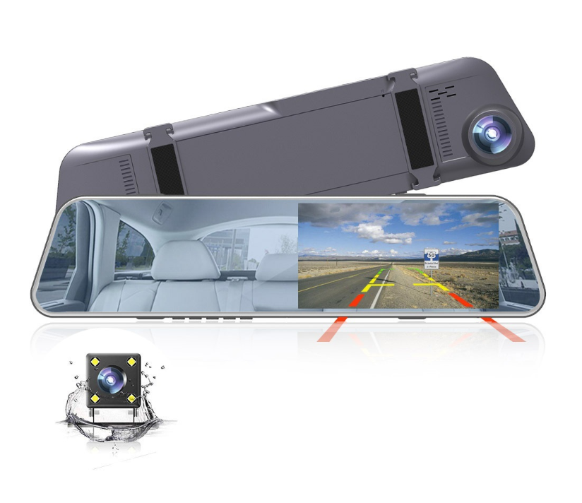 Автомобильное зеркало заднего вида-видеорегистратор Full HD 1080P / WDR / G-Sensor / LCD дисплей / Основная камера + Камера для парковки
