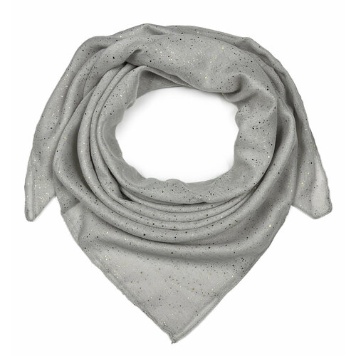 фото Платок lili scarf, хлопок, 90х90 см, серый, белый